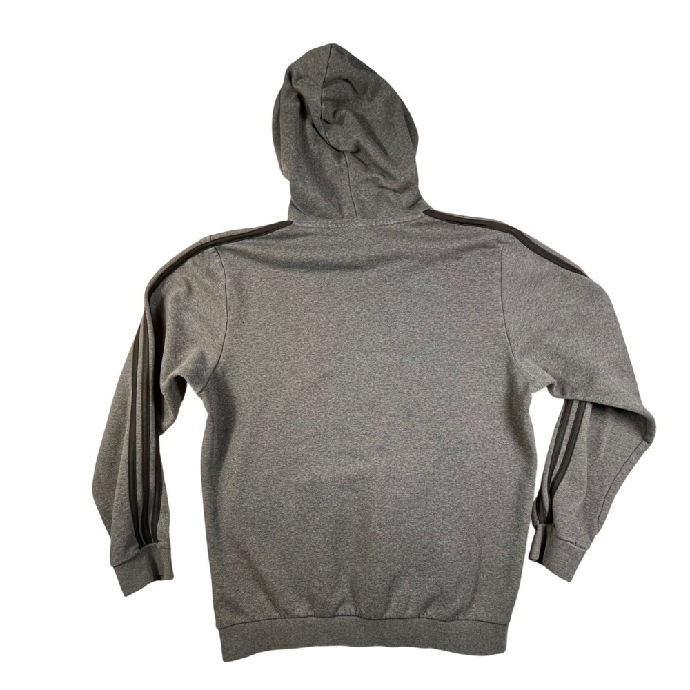 Adidas Gray Pullover Hoodie Sweatshirt Mens LargeTonal Logo Pocket‎ - Picture 7 of 7